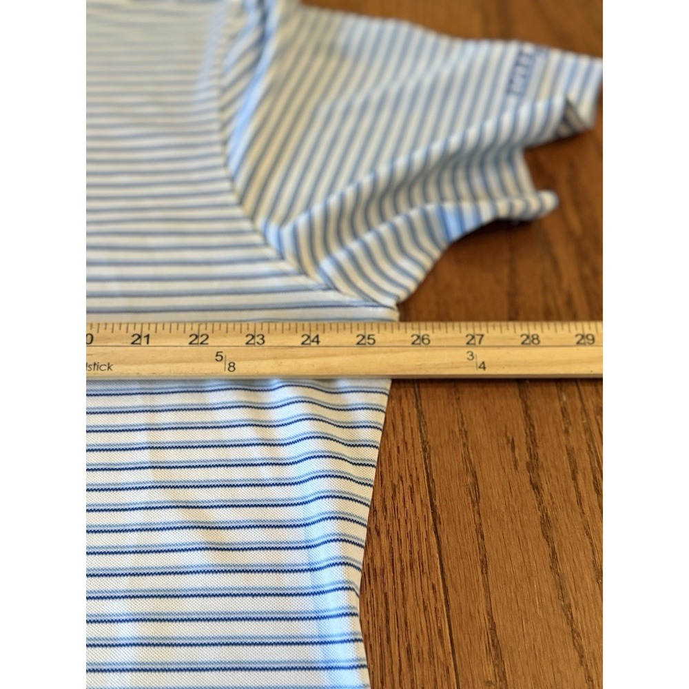 Holderness & Bourne Polo Golf Shirt Mens XL Tailored Fit Blue Striped Embroidery - Picture 7 of 8